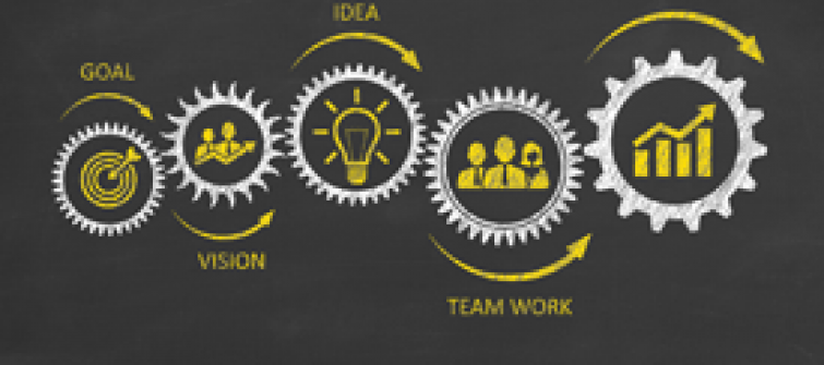 Gears Showing Goals, Vision, Idea and Team Work