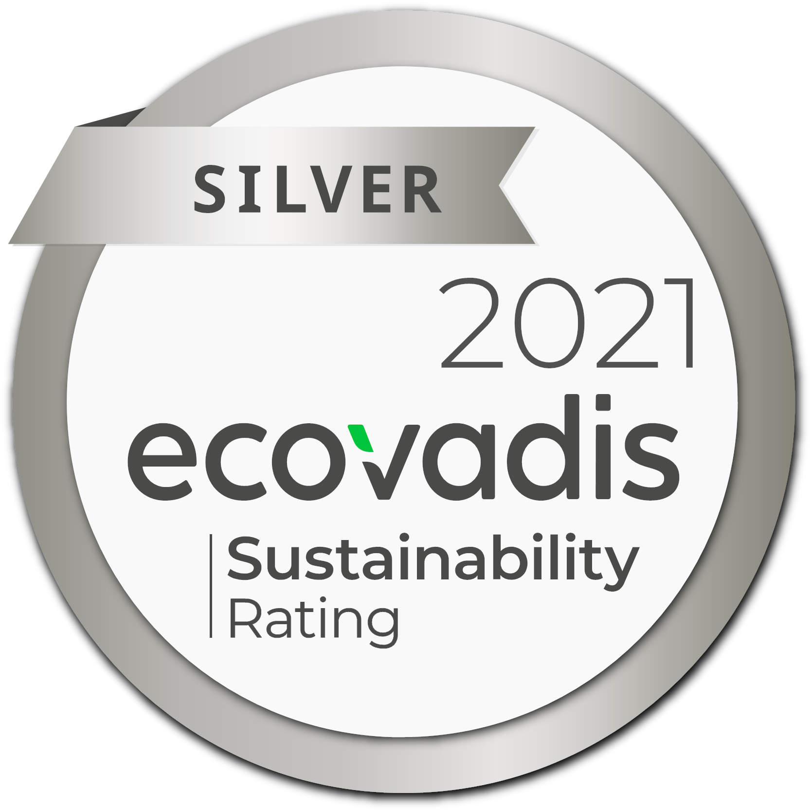 Nachhaltigkeitsbewertung „Silver“ von EcoVadis, 2021