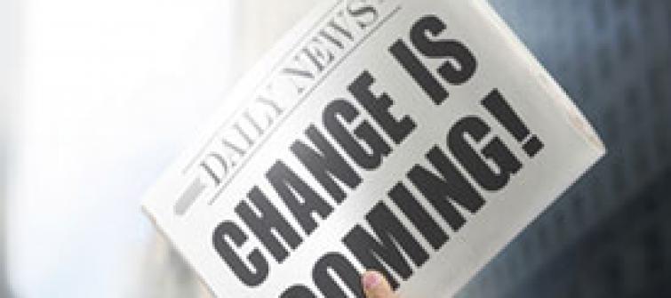 Newspaper Stating Change is Coming