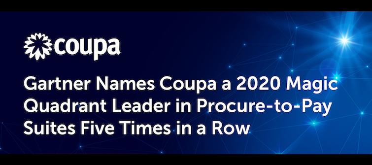 Coupa Named a P2P Suites Leader for Fifth Consecutive Time in Gartner Magic Quadrant
