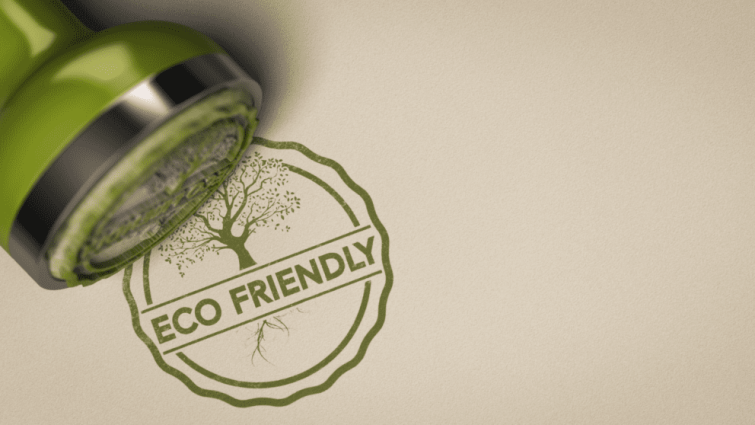 Stamp that says Eco Friendly