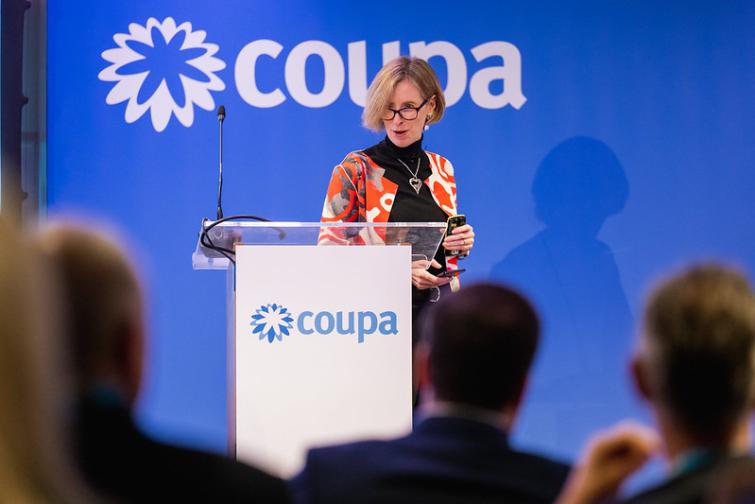 Coupa Executive Summit in London Event Photo_Speaker addressing audience