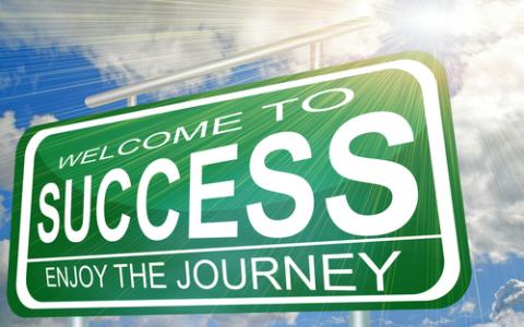 Street Sign Reads Welcome to Success, Enjoy the Journey