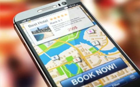 Maps applications with travel and booking information for hotels. 