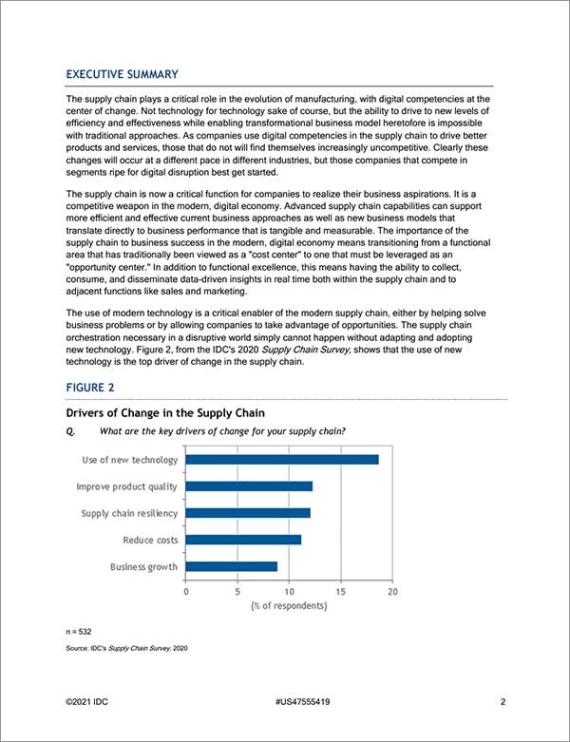 IDC PeerScape: Automation Practices to Drive Differentiated Supply Chain Planning Performance: Drivers of Change in the Supply Chain