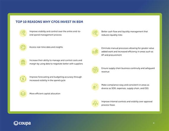 A CFO's Guide to BSM: 10 Reasons CFO's Invest in BSM