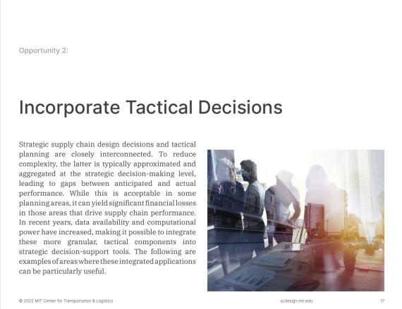 Incorporate Tactical Supply Chain Decisions