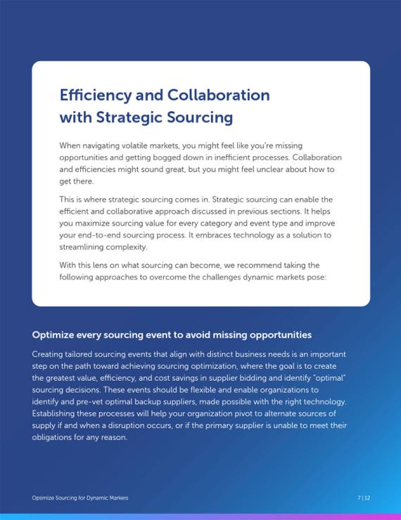 How strategic sourcing enables collaboration and improves process efficiency