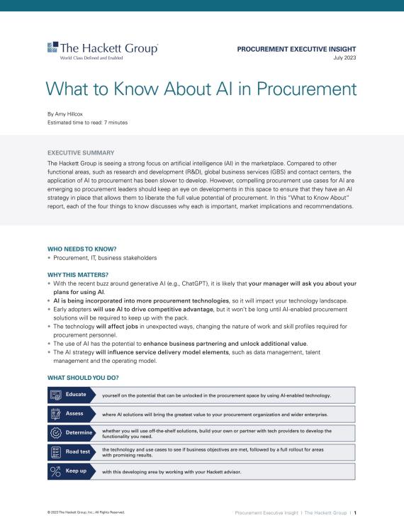 hackett What to Know About AI in Procurement