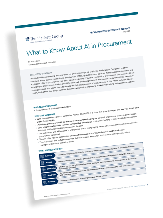 The Hackett Group What to Know About AI in Procurement