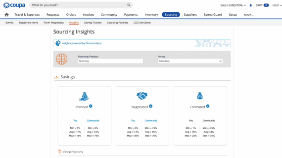 Coupa Sourcing Insights