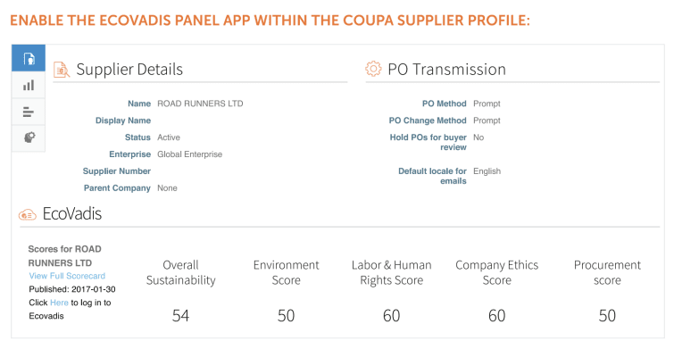 Coupa EcoVadis panel app