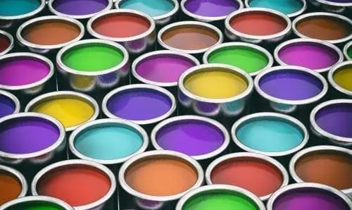 buckets filled with different colors