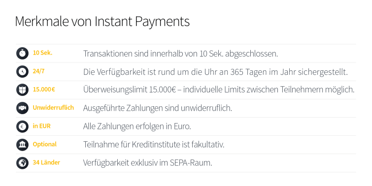 Merkmale von Instant Payments Bild