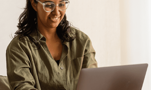 woman working on laptop