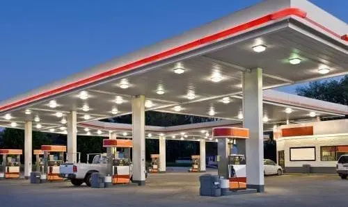 gas station at twilight