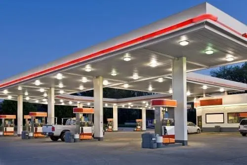 gas station at twilight
