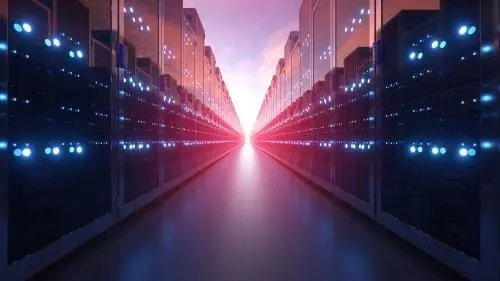 abstract image of server room