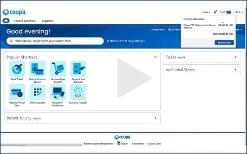 Coupa dashboard