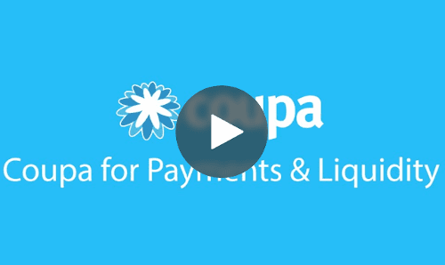 Coupa logo with "Coupa for Payments & Liquidity" beneath