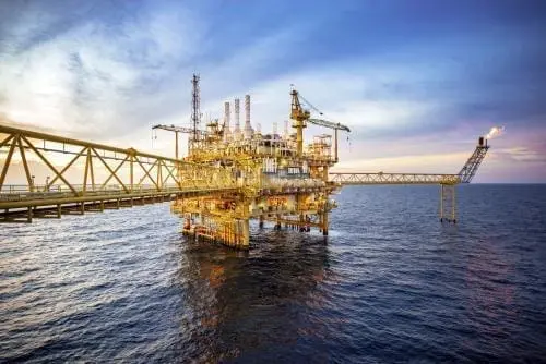 machinery in the middle of the ocean