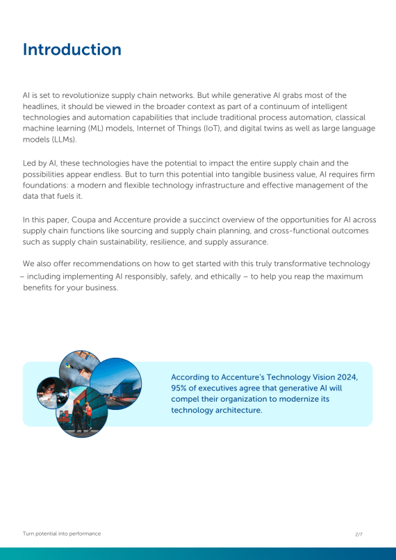 inside spread of 'AI in your supply chain now' whitepaper