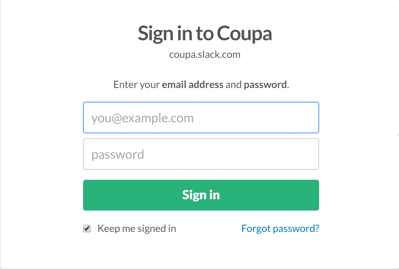 Sign in information