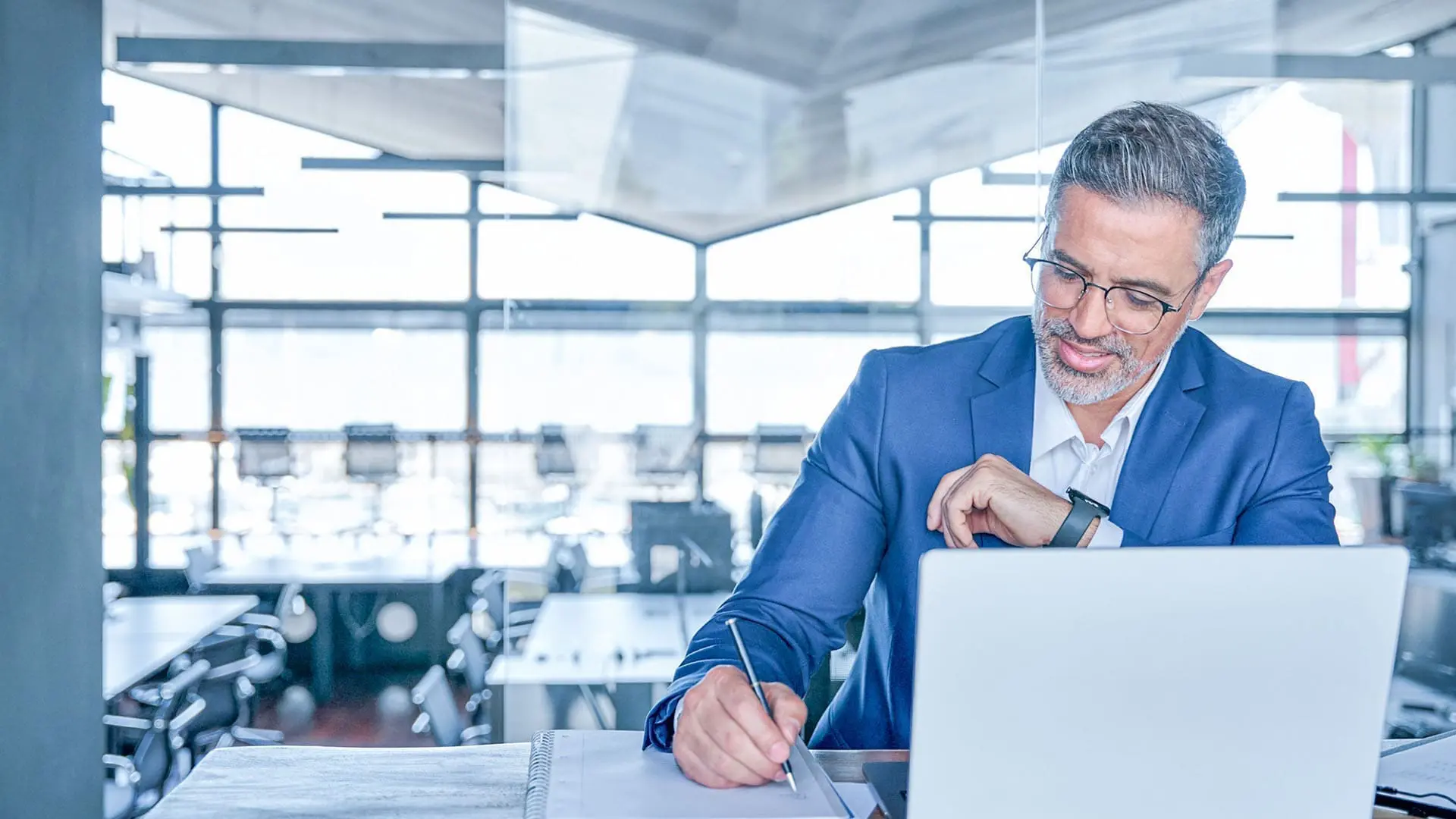 man working in office