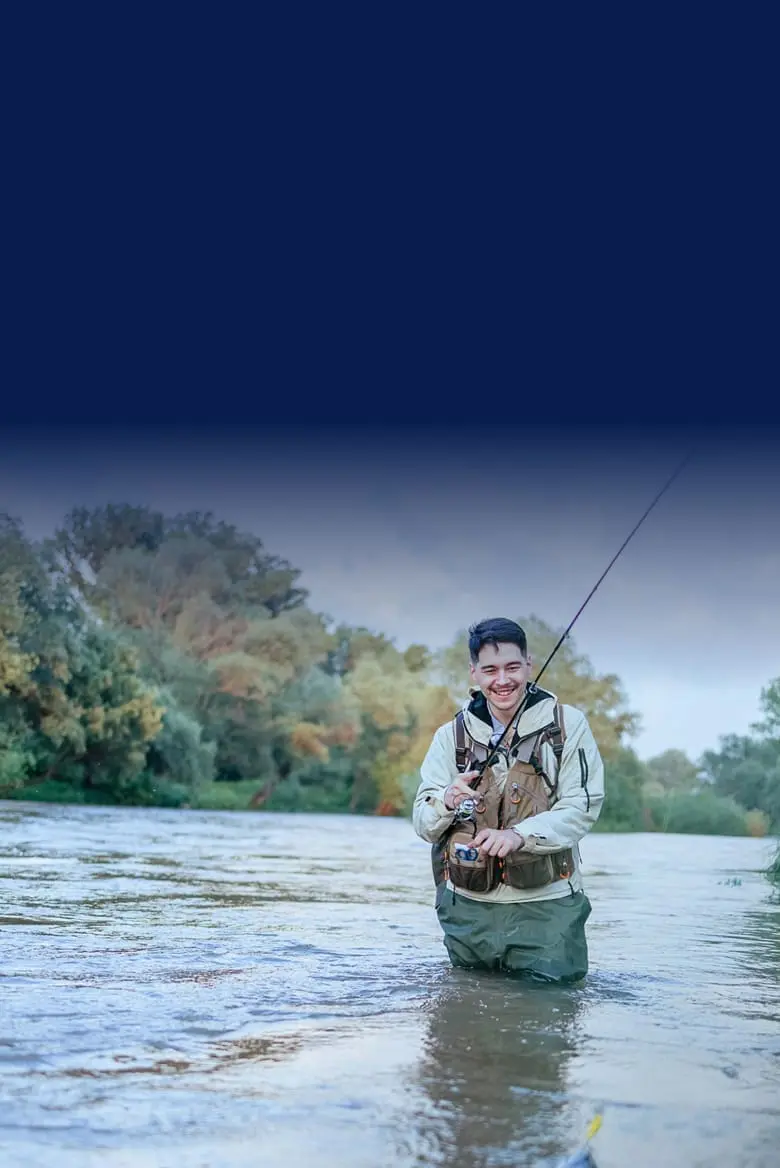 man fly fishing