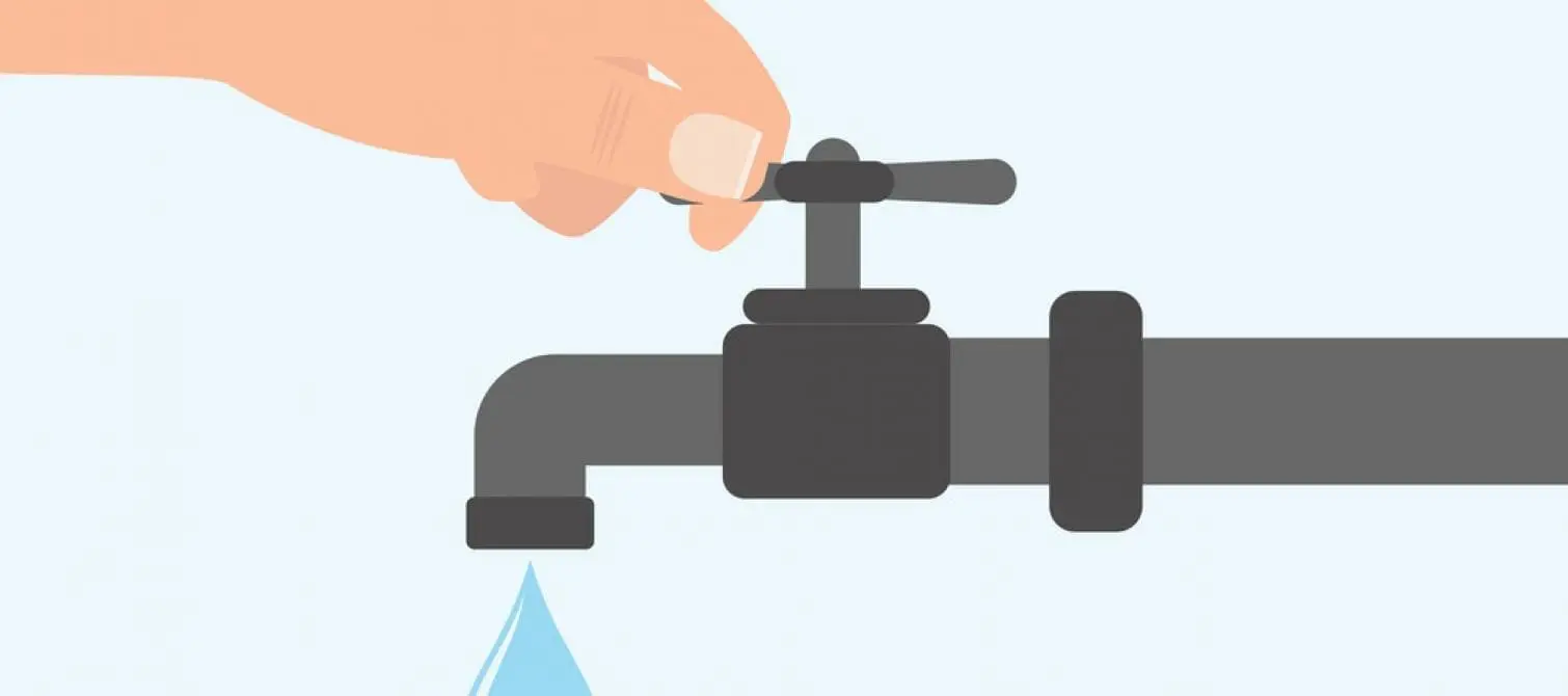 Faucet being turned off