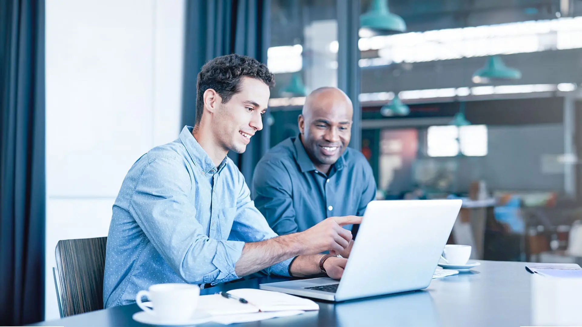 colleagues using platform