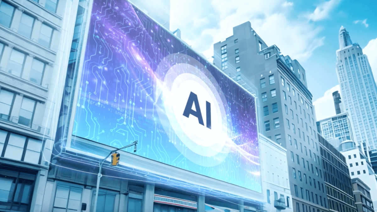 billboard showing AI