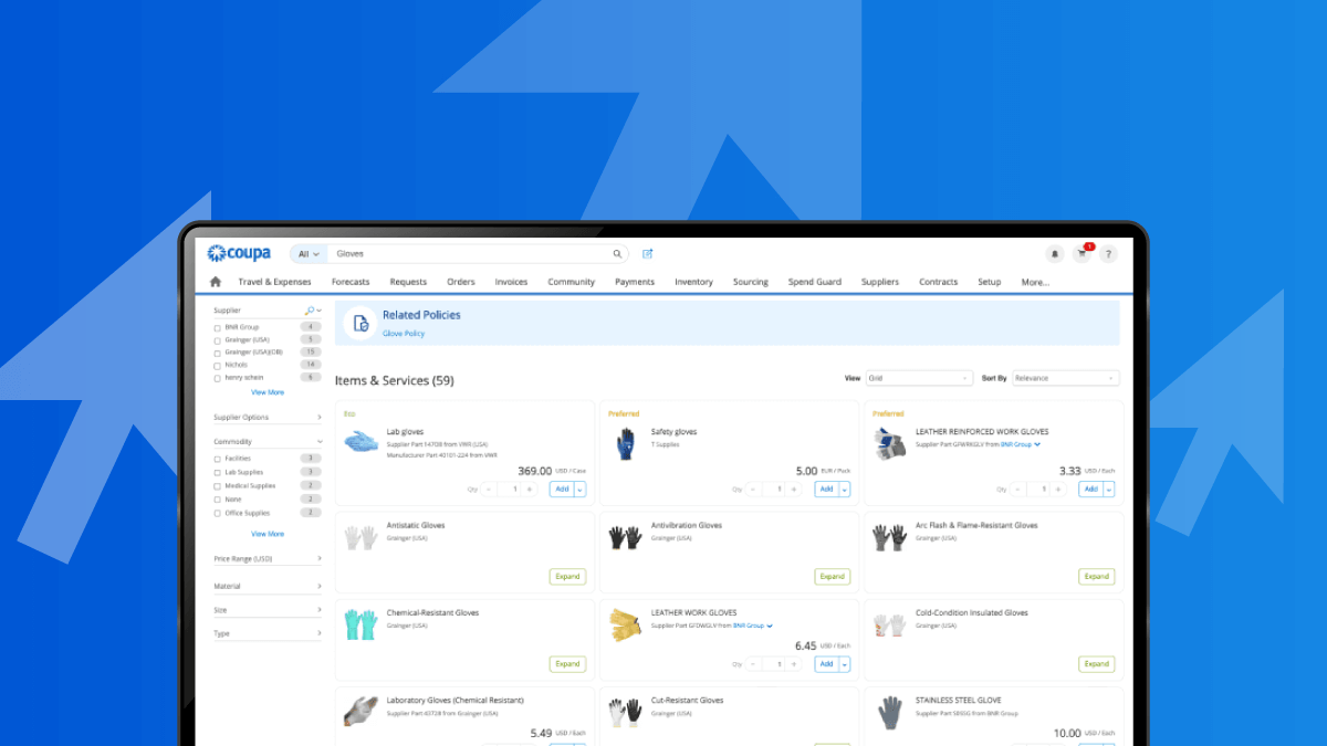 procure to pay platform UI demo