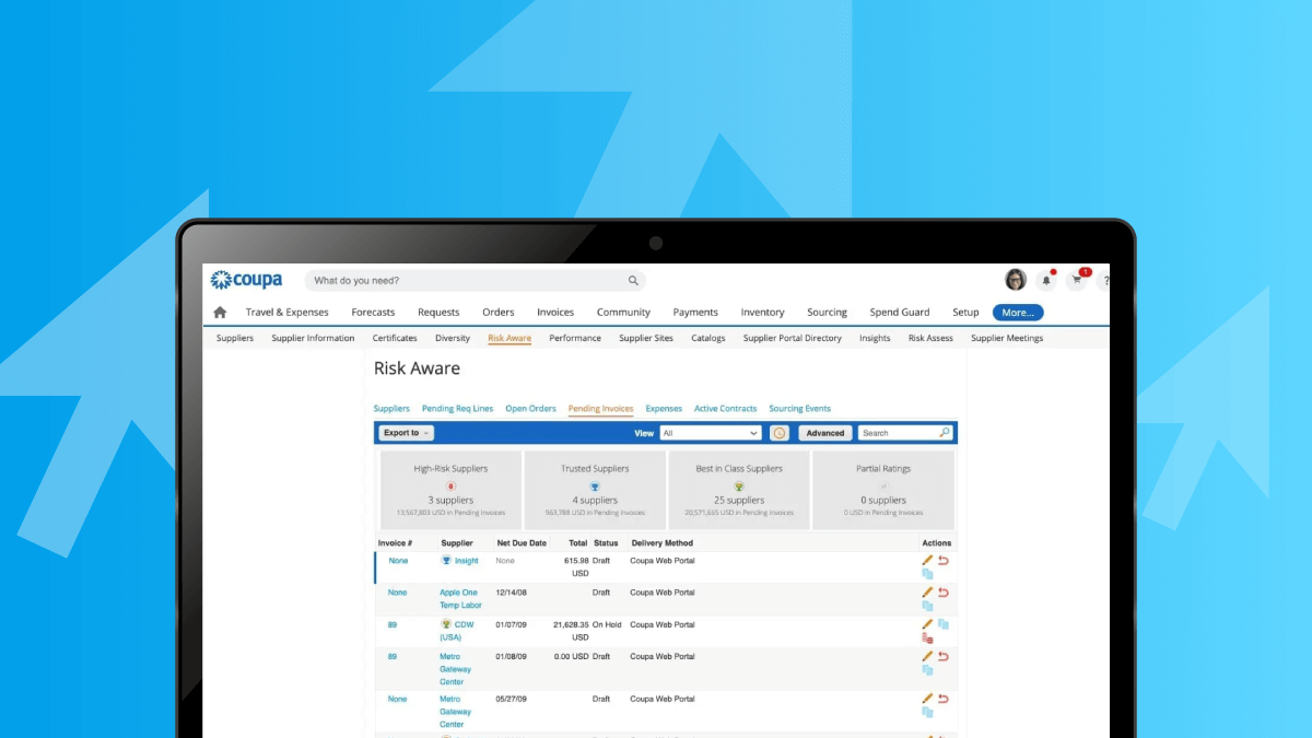 source-to-contract platform UI screenshot