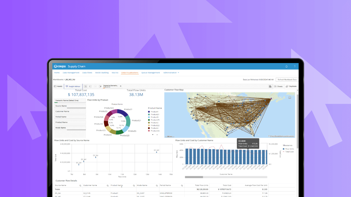 supply chain design planning platform UI screenshot