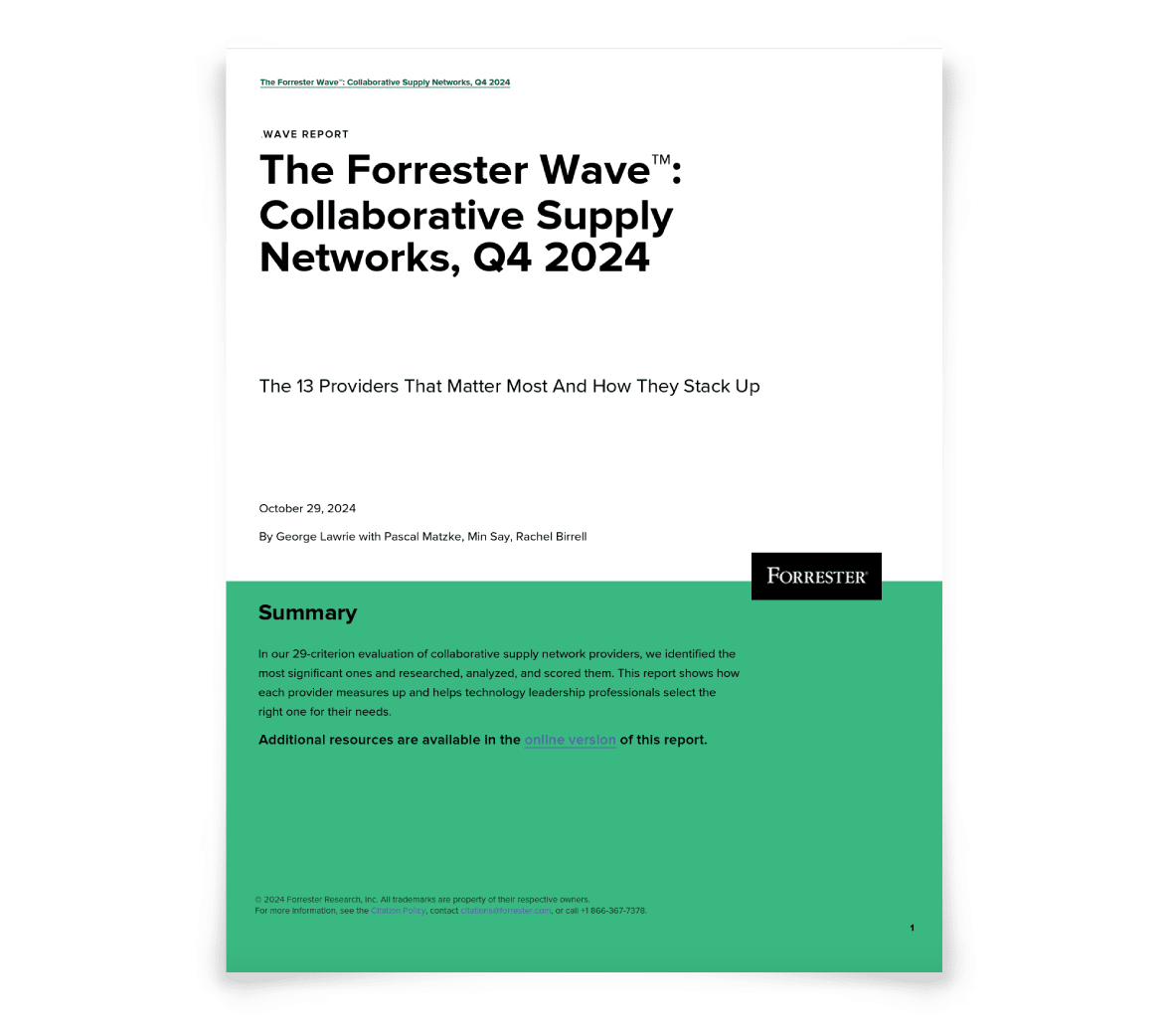 Forrester Wave Report CSN Q4 2024