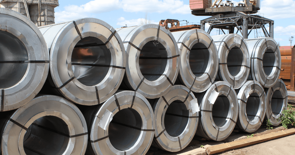 Stacked up steel tubing