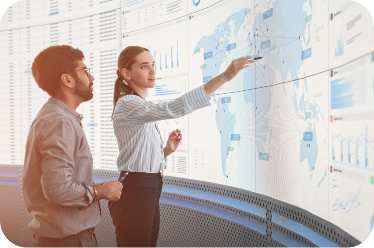 People and map