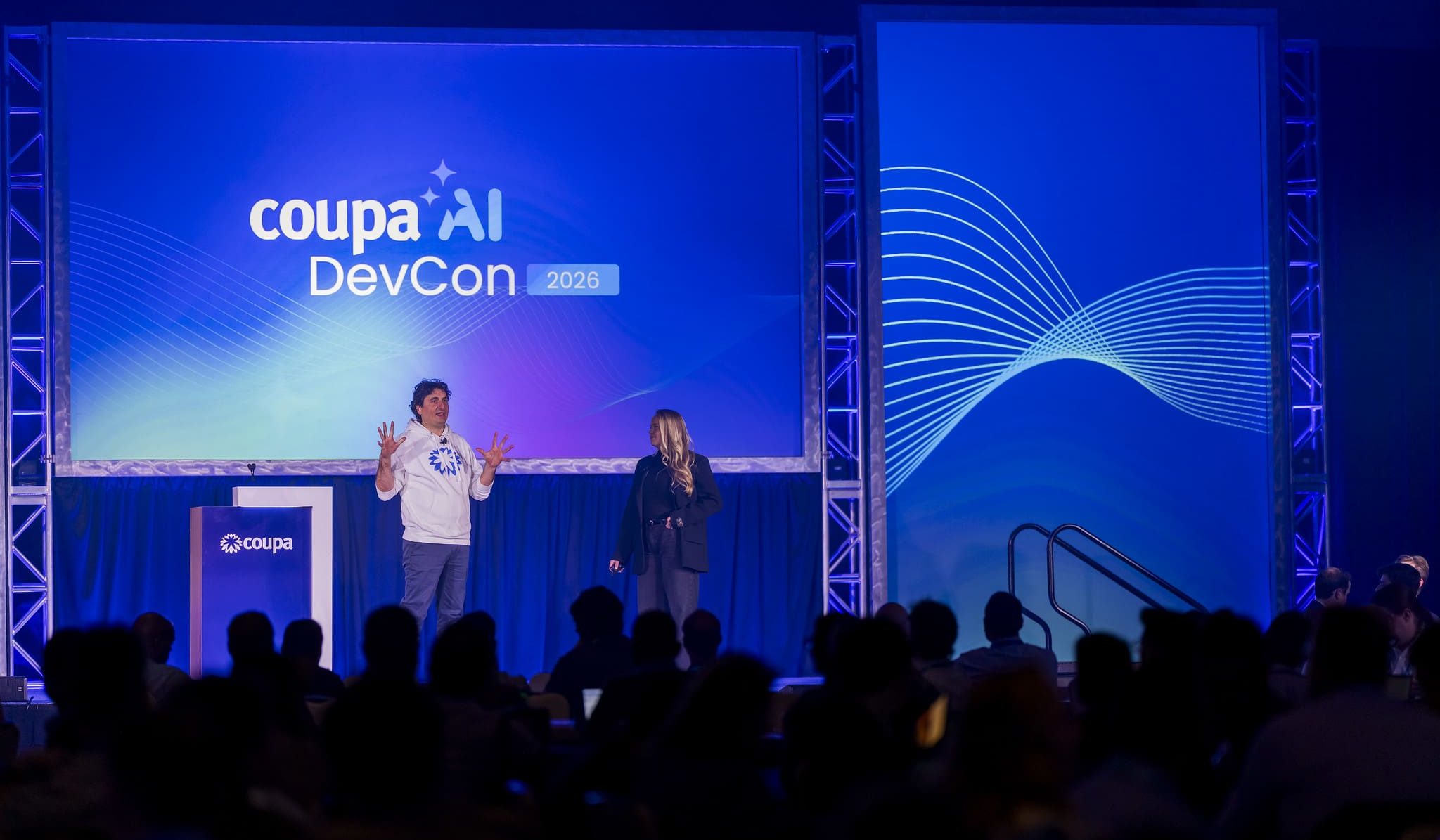 Salva Lombardo, Chief Product & Technology Officer at Coupa. Live on stage at DevCon 2026